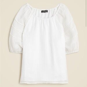 J. Crew Puff-sleeve top in ramie
